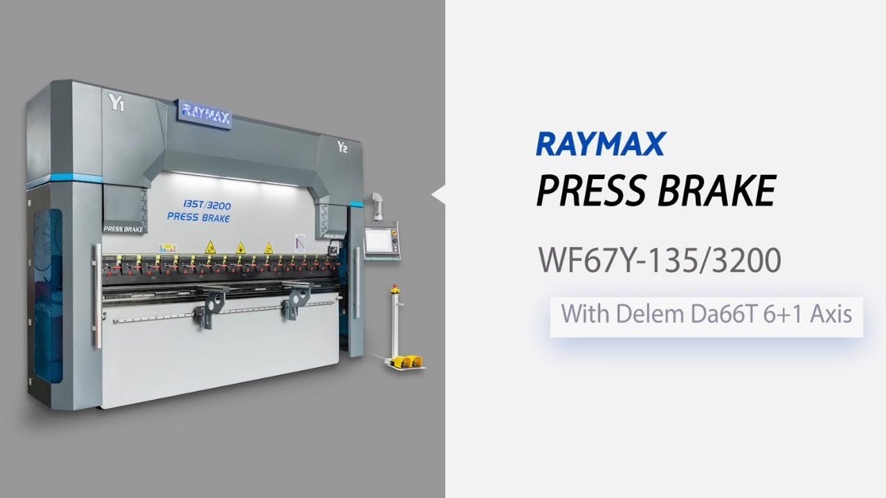 RAYMAX CNC PRESS BRAKE 135T3200 WITH DA66T 6+1 AXIS  WITH LAZERSAFE LASER PROTECTION
