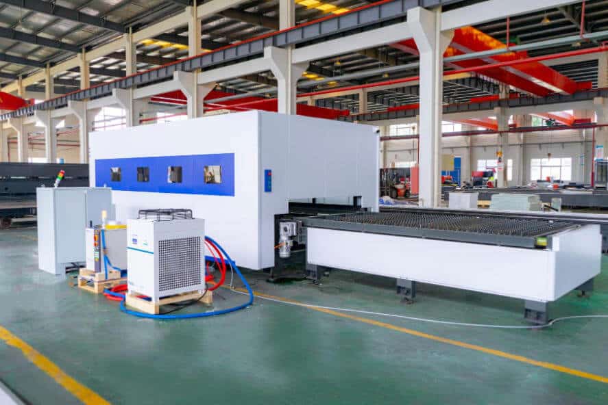 Industrial fiber laser cutting machine setu