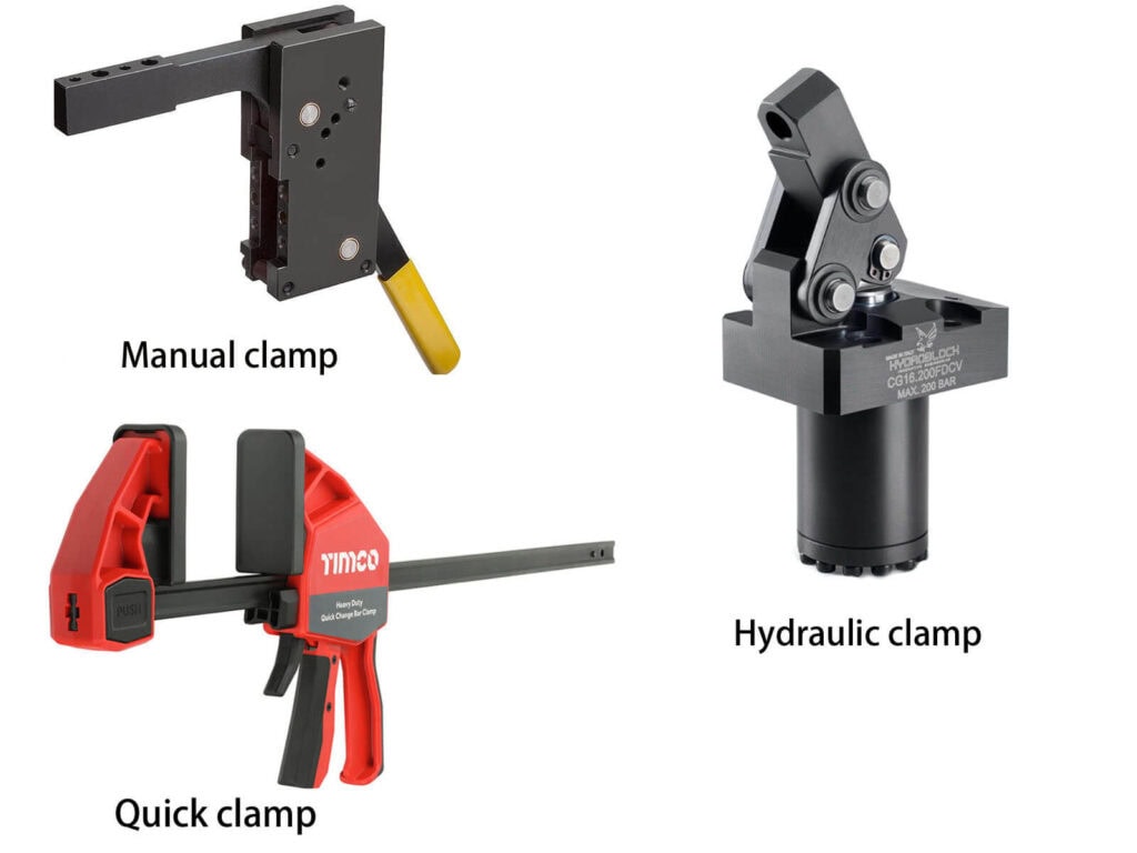 manual clamp, hydraulic clamp, quick clamp